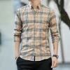 Men's long-sleeved shirts, spring trendy brand business casual checked shirts, Korean style trendy and cool men's outerwear, inch shirts Application Scenario